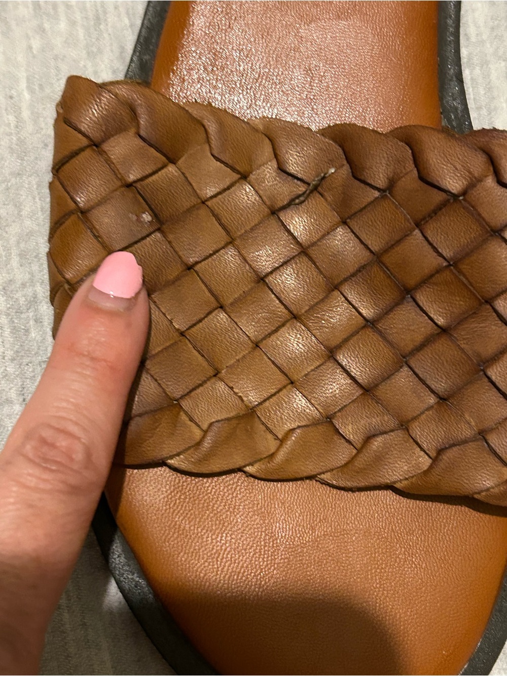 JOIE woven Leather Slide Flat Sandals - Picture 6 of 14